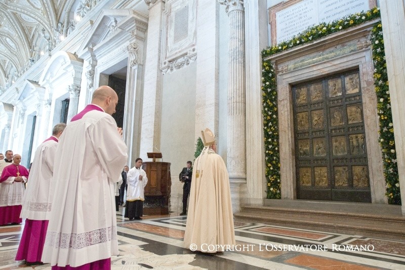 Pope Francis at Holy Door St Peters